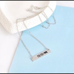 Mama Bear Necklace Silver